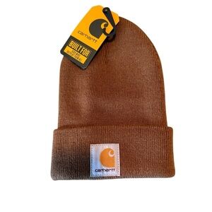 Carhartt Brown Knit Beanie kids One Size Casual Solid Winter Fall Hat